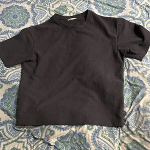 Zara Charcoal Short Sleeve Top